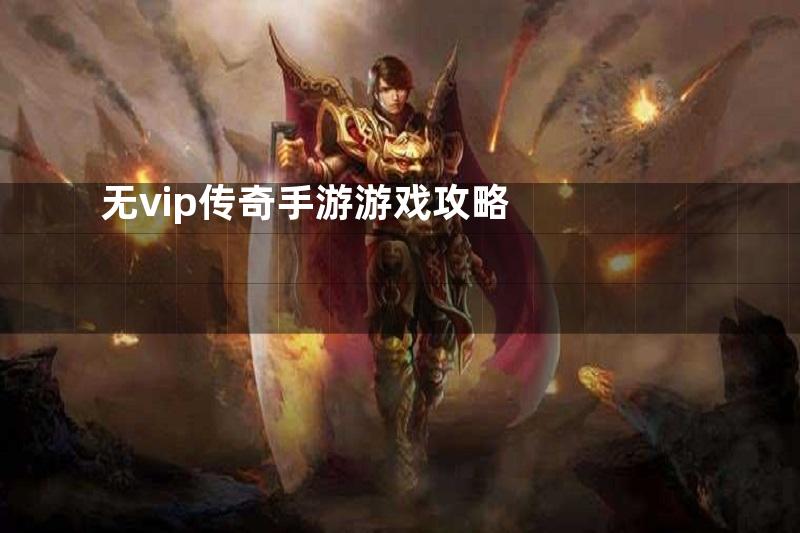 无vip传奇手游游戏攻略